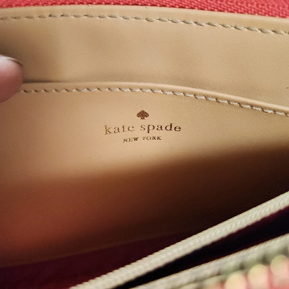 Kate Spade Leather Wristlet Wallet‎ Layton Wellesley WLRU1779 Bright Hot Pink